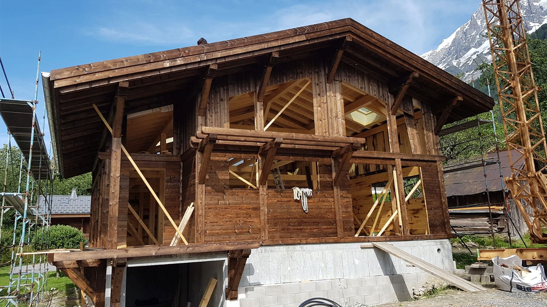 Construction de Chalet neuf en bois à Taconnaz, Chamonix